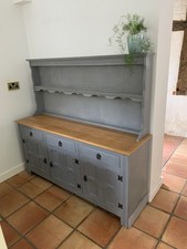 Traditional Farmhouse 3 door solid wooden blue/grey Welsh Dresser