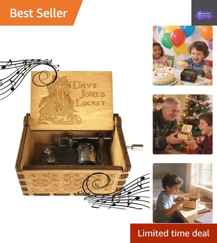 Hand crank wooden music box - hand,