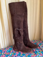 See By Chloe Genuine Brown Suede Leather Over Knee Pirate Boots UK 3 / EU 36