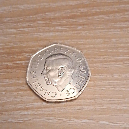 British 50p coin - british, charles