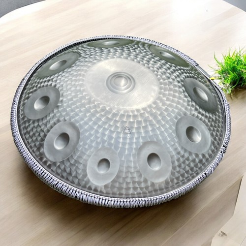 Silver engraved handpan drum - engraved,