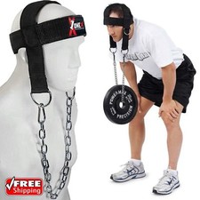 Neck Head Harness Muscles Builder Belt Dipping Weight Lifting Gym Exercise OneX