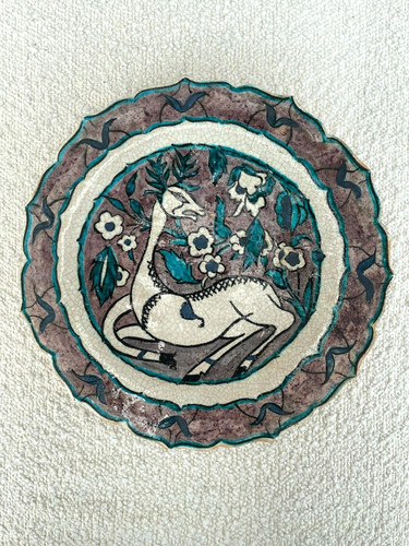 Antique ceramic plate signed