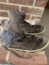 Ugg Hi Top Trainers Suede Boots Fur Size 8.5 Brown