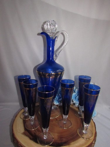 Vtg murano cobalt blue - vtg, 24kt