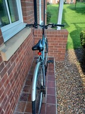 Second hand hybrid bike, energy natural, bike is grey with a few lines of blue