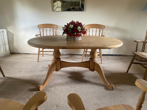 Scartop farmhouse pine - farmhouse, table