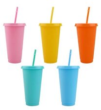 Reusable Plastic Tumblers 5 Pack – Multicolour Acrylic Cups for Kids & Picnic