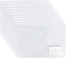 Clear A4 Plastic wallets Stud