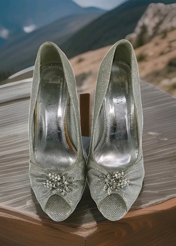 Krasceva silver sparkly heels - krasceva,