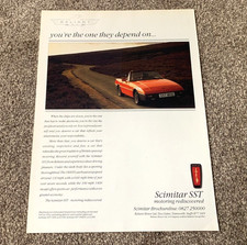 RELIANT SCIMITAR SST - FRAMEABLE COLLECTIBLE ORIGINAL CLASSIC CAR ADVERT
