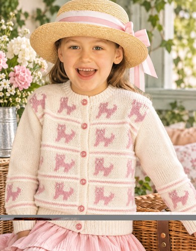 Girls cardigan with cat motif - cardigan,