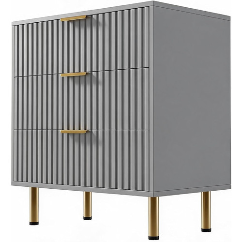 Modern fluted drawer wide - 3-drawer,