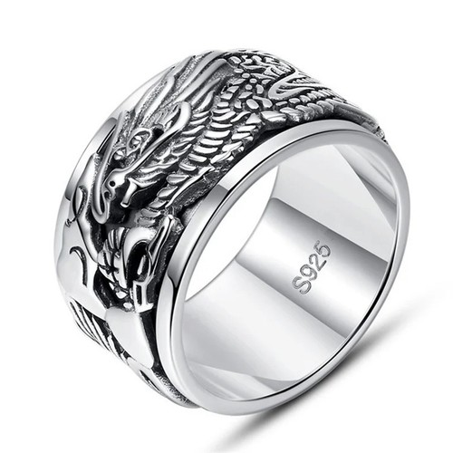 925 sterling silver dragon - silver,
