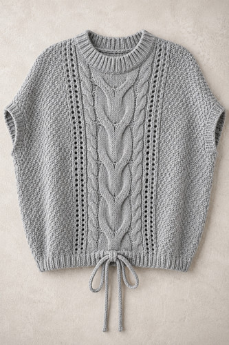 Cable knit sweater cape womens - knit,