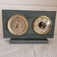 SHORTLAND BAROMETER WITH THERMOMETER Slate Mounted Free Standing Vintage