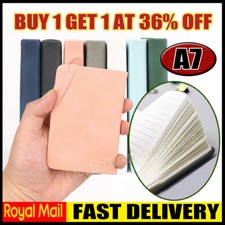 Small Notebook A7 Portable Mini Portable Small Diary Pocket Book Thick Leather~