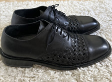 SALAMANDER City Real All Leather Black Weave Lace Up Brogues Shoes Formal UK 8.5