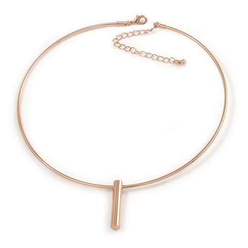 Gold plated wire choker - gold,