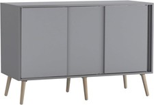 Grey Sideboard Cabinet 3 Door