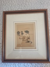 Cecil Aldin framed 1902 white dog stealing black cats' milk print