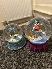 Disney Showcase Mickey Mouse Fantasia Snow Globe And Stitch Bundle 