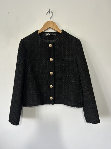 Zara textured tweed button - zara,
