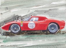Alan Crisp 1983 Watercolour Painting Ferrari 250 LM