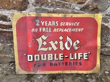 Exide Battery Vintage Garage Sign Motoring Automobilia Oil Advertising