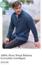 WoolOvers Wool Cardigan Mens