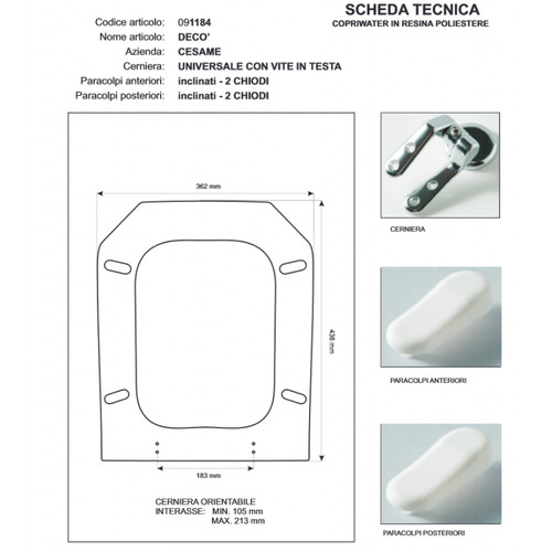 Copriwater cesame deco - copriwater, deco'