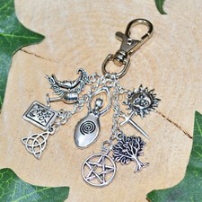 Spiral Goddess Witches Bag Charm #1 - Pagan Gift, Wicca, Witch Triquetra, Tarot