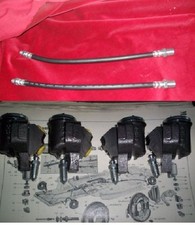 (x4) MORRIS Minor FRONT BRAKE WHEEL CYLINDERS & (x2) BRAKE HOSES (1954-71)