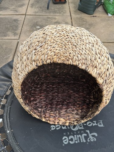 Rattan cat house with - cat,