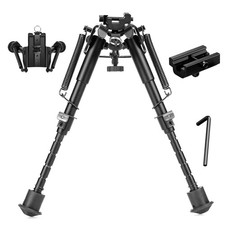 6-9 Inch Adjustable Bipod for Rifle Shooting with Spring Swivel and Rubber Pad