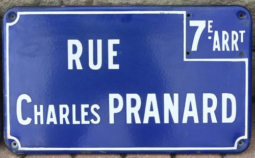 Old blue french enamel street - old,