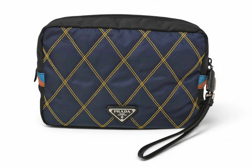 Prada nylon leather navy black - leather,