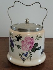Vintage Bristolia Biscuit Barrel, EPNS Nickel Silver Lid. 1930s.