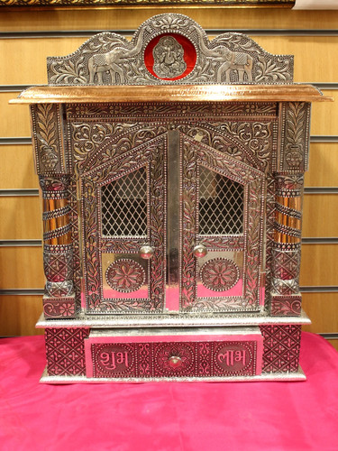 Oxidised silver mandir - oxidised, x