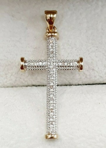 Cross pendant diamond 9ct - pendant,