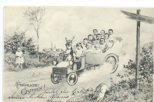 Postcard artist car - artist,