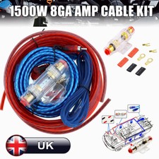AMPLIFIER WIRING KIT 1500 WATT POWER CAR AMP AWG GAUGE SUB VAN CABLE FUSE HOLDER