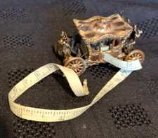British Royal Coronation Coach 1902 Souvenir Gilt Metal Rotary Tape Measure