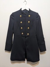 Zara navy coat - coat, golden