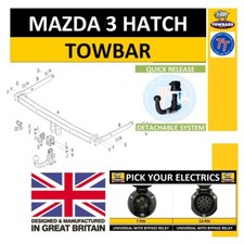 Towbar Detachable Swan Neck for Mazda 3 Hatch 2004 to 2014 (BK) (BL)