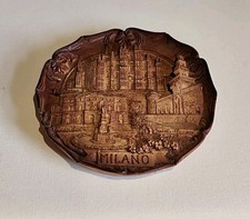 Vintage Souvenir of Milano 3 D Wall Plaque Plate 