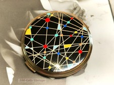 Stratton CRACKED MIRROR Geometric pop art pattern Vintage Powder Compact-0i