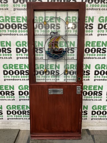 1930s leaded stained door - stained,