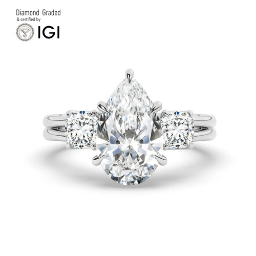 Pear diamond trilogy - diamond, 18k