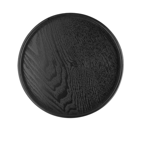Oubit round wooden tray black - oubit,